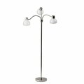 Homeroots Chrome Metal 3-Arm Floor Lamp30 x 30 x 69 in. 372611